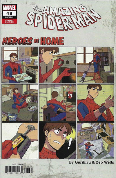 Cover for Amazing Spider-Man (Marvel, 2018 series) #48 (849) [Variant Edition - Heroes at Home - Gurihiru Cover]