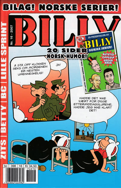 Cover for Billy (Hjemmet / Egmont, 1998 series) #16/2007