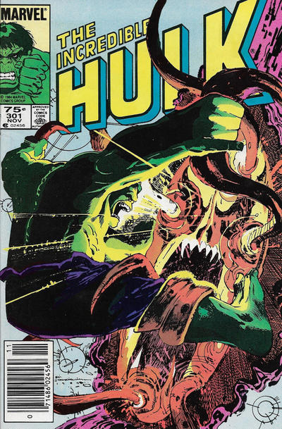 Cover for The Incredible Hulk (Marvel, 1968 series) #301 [Canadian]