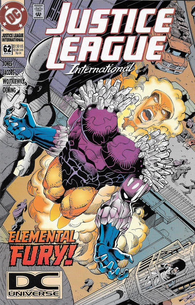 Cover for Justice League International (DC, 1993 series) #62 [DC Universe Corner Box]