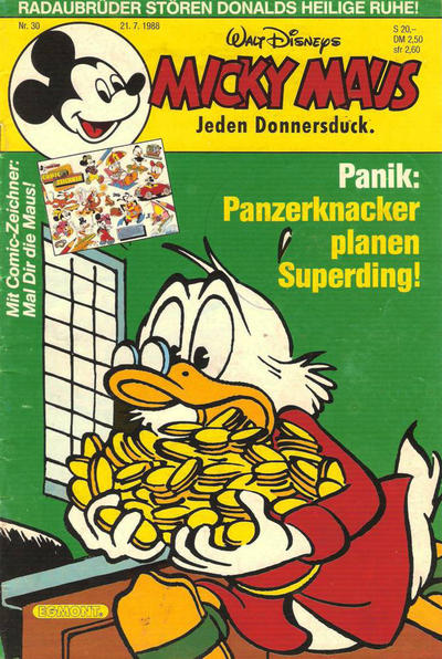Cover for Micky Maus (Egmont Ehapa, 1951 series) #30/1988 [Österreich-Cover]