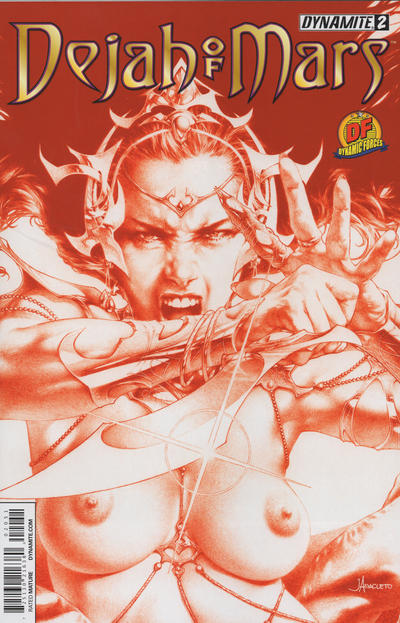 Cover for Dejah of Mars (Dynamite Entertainment, 2014 series) #2 [Jay Anacleto Risque Red Dynamic Forces Exclusive Cover]