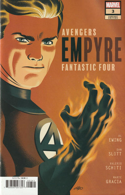 Cover for Empyre (Marvel, 2020 series) #3 [Michael Cho 'Fantastic Four' (Human Torch)]