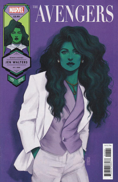 Cover for Avengers (Marvel, 2018 series) #43 (743) [Jen Bartel 'She-Hulk Women's History Month' Cover]
