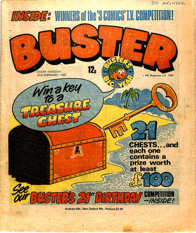 Cover for Buster (IPC, 1960 series) #21 February 1981 [1050]