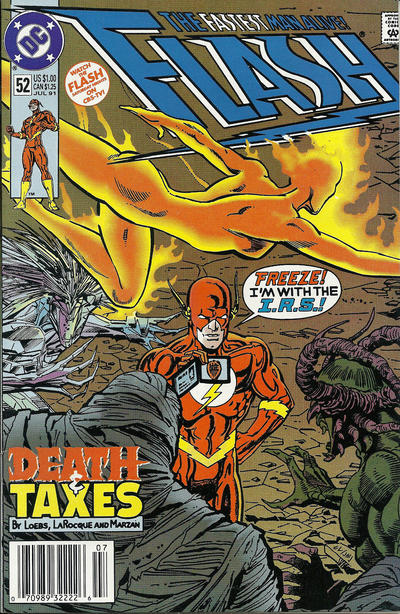 Cover for Flash (DC, 1987 series) #52 [Newsstand]