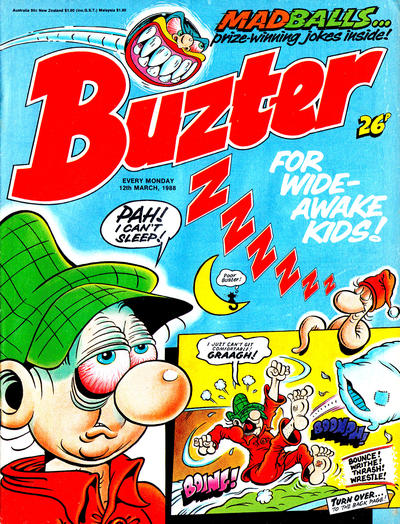 Cover for Buster (IPC, 1960 series) #12 March 1988 [1418]