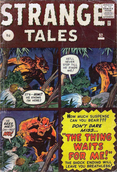 Cover for Strange Tales (Marvel, 1951 series) #92 [British]