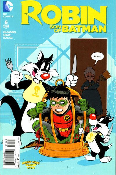 Cover for Robin: Son of Batman (DC, 2015 series) #6 [Looney Tunes Cover]