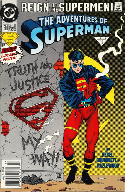 Cover for Adventures of Superman (DC, 1987 series) #501 [Standard Edition - Newsstand]