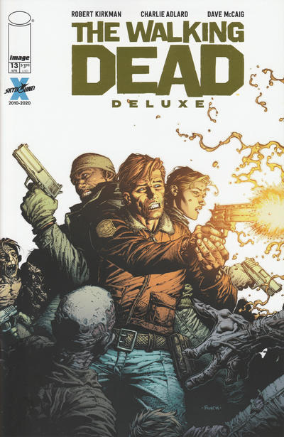 Cover for The Walking Dead Deluxe (Image, 2020 series) #13 [David Finch Gold Foil One-Per-Store Cover]