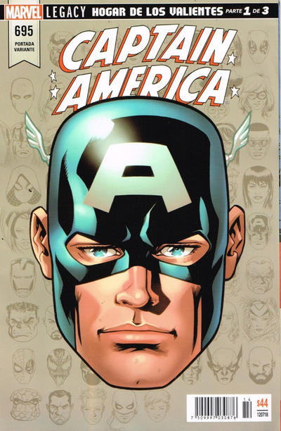 Cover for Captain America (Editorial Televisa, 2018 series) #695 ['Legacy Headshot' por Mike McKone]