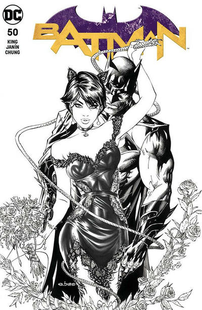 Cover for Batman (DC, 2016 series) #50 [Legacy Comics Eric Basaldua Black and White Cover]