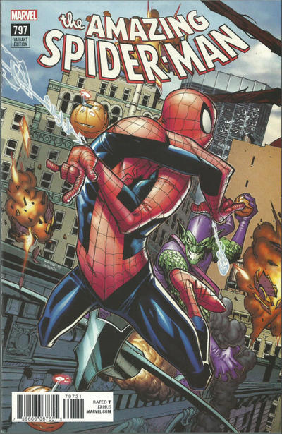 Cover for Amazing Spider-Man (Marvel, 2015 series) #797 [Variant Edition - Humberto Ramos Connecting Cover]