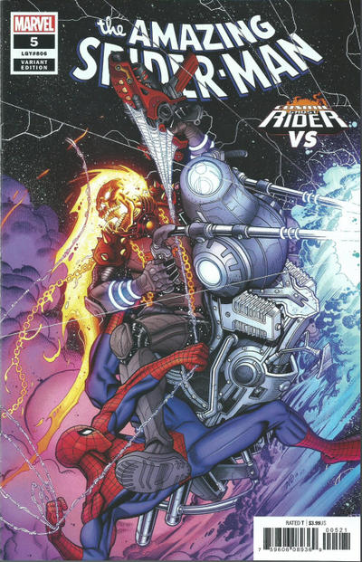 Cover for Amazing Spider-Man (Marvel, 2018 series) #5 (806) [Variant Edition - Cosmic Ghost Rider vs - Nick Bradshaw Cover]