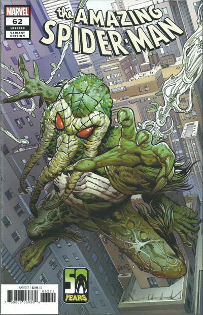 Cover for Amazing Spider-Man (Marvel, 2018 series) #62 (863) [Variant Edition - Man-Thing: 50 Years - Greg Land Cover]