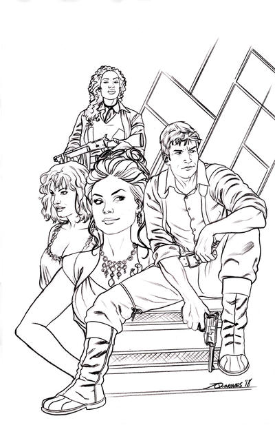 Cover for Firefly (Boom! Studios, 2018 series) #1 [Joe Qinones Black and White  Cover]