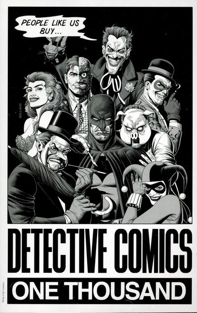 Cover for Detective Comics (DC, 2011 series) #1000 [Forbidden Planet 40th Anniversary Exclusive Brian Bolland Black and White Cover]
