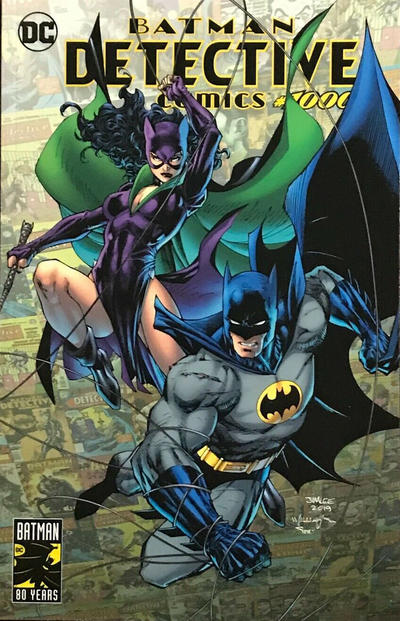 Cover for Detective Comics (DC, 2011 series) #1000 [Bedrock City Comic Company Exclusive Jim Lee & Scott Williams Batman and Catwoman Variant Color Cover]
