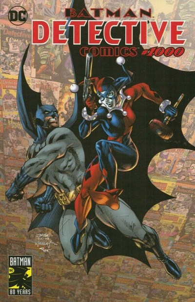 Cover for Detective Comics (DC, 2011 series) #1000 [Graham Crackers Comics Exclusive Jim Lee & Scott Williams Batman and Harley Quinn Variant Color Cover]