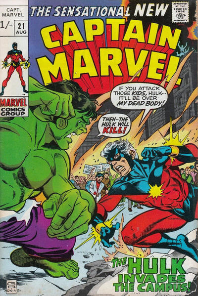 Cover for Captain Marvel (Marvel, 1968 series) #21 [British]