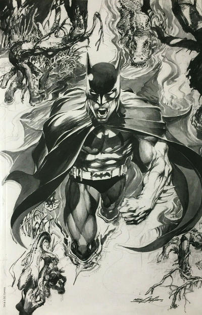 Cover for Detective Comics (DC, 2011 series) #1000 [Neal Adams Store Exclusive Black and White Sketch Virgin Cover C]
