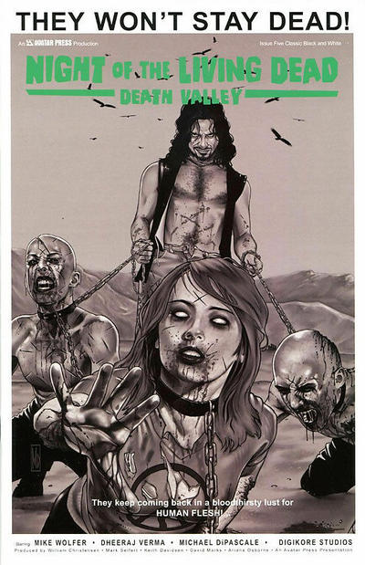Cover for Night of the Living Dead: Death Valley (Avatar Press, 2011 series) #5 [Classic Black and White Cover]