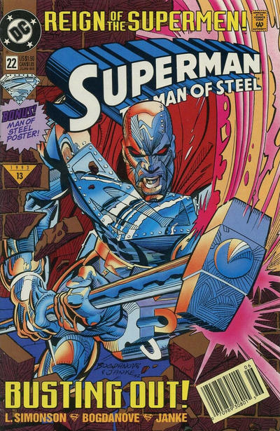 Cover for Superman: The Man of Steel (DC, 1991 series) #22 [Standard Edition - Newsstand]