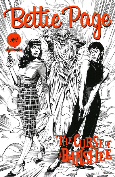 Cover for Bettie Page and the Curse of the Banshee (Dynamite Entertainment, 2021 series) #1 [Pencil Cover Stephen Mooney]
