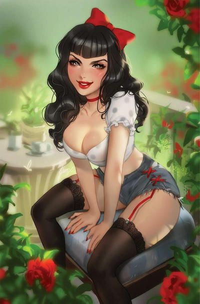 Cover for Bettie Page and the Curse of the Banshee (Dynamite Entertainment, 2021 series) #1 [Virgin Cover Leirex Li]