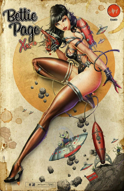 Cover for Bettie Page and the Curse of the Banshee (Dynamite Entertainment, 2021 series) #1 [Metal Retro Retailer Cover Jamie Tyndall]