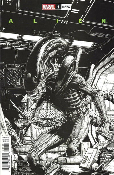 Cover for Alien (Marvel, 2021 series) #1 [David Finch Black & White Cover]