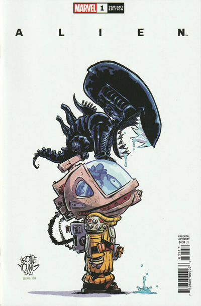 Cover for Alien (Marvel, 2021 series) #1 [Skottie Young Cover]
