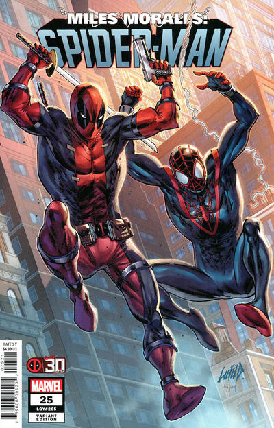 Cover for Miles Morales: Spider-Man (Marvel, 2019 series) #25 (265) [Rob Liefeld Deadpool 30th Anniversary Cover]