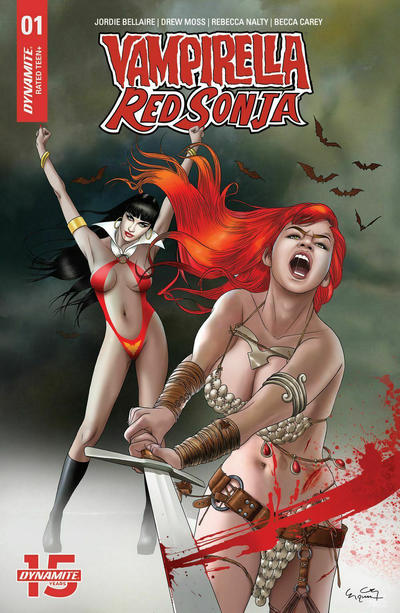 Cover for Vampirella / Red Sonja (Dynamite Entertainment, 2019 series) #1 [Parelel Evren Exclusive - Ergün Gündüz]