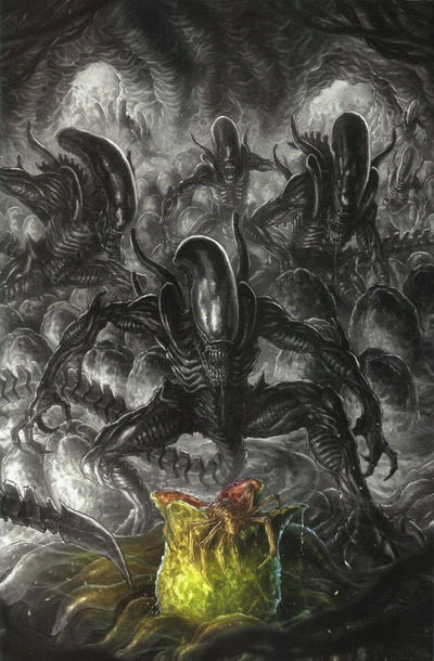 Cover for Alien (Marvel, 2021 series) #1 [The Comic Mint Exclusive - Alan Quah Virgin Art Cover]