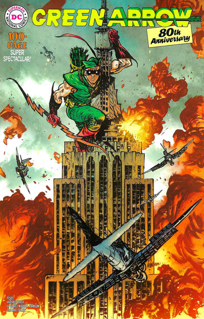 Cover for Green Arrow 80th Anniversary 100-Page Super Spectacular (DC, 2021 series) #1 [1950s Variant Cover by Daniel Warren Johnson and Mike Spicer]