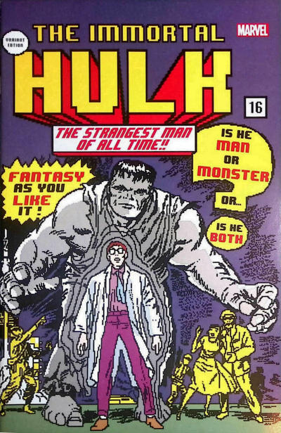 Cover for Immortal Hulk (Marvel, 2018 series) #16 [Frankie's Comics / Golden Apple Comics Shared Exclusive - '16 Bit Homage' Matthew Waite]