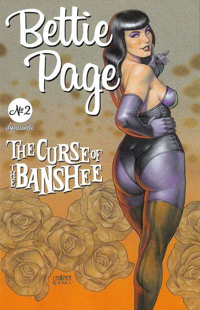 Cover for Bettie Page and the Curse of the Banshee (Dynamite Entertainment, 2021 series) #2 [Cover B Joseph Michael Linsner]