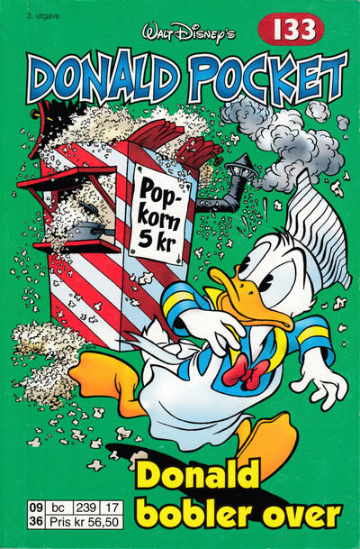 Cover for Donald Pocket (Hjemmet / Egmont, 1968 series) #133 - Donald bobler over [3. utgave bc 239 17]