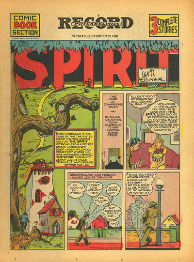 Cover for The Spirit (Register and Tribune Syndicate, 1940 series) #9/29/1940 [Philadelphia Record Edition]