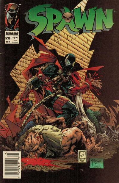 Cover for Spawn (Image, 1992 series) #28 [Newsstand]