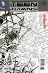 Cover for Teen Titans (DC, 2011 series) #16 [Brett Booth / Norm Rapmund Black & White Wraparound Cover]