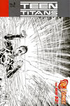 Cover for Teen Titans (DC, 2011 series) #5 [Brett Booth / Norm Rapmund Wraparound Black & White Cover]