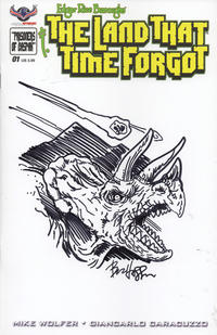 Cover for Edgar Rice Burroughs' the Land That Time Forgot (American Mythology Productions, 2016 series) #1 [Hand Drawn Triceratops Sketch Cover by Chris Scalf]