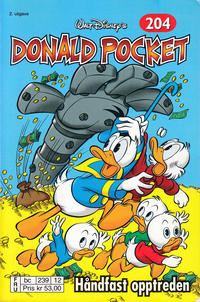 Cover Thumbnail for Donald Pocket (Hjemmet / Egmont, 1968 series) #204 - Håndfast opptreden [2. utgave bc 239 12]