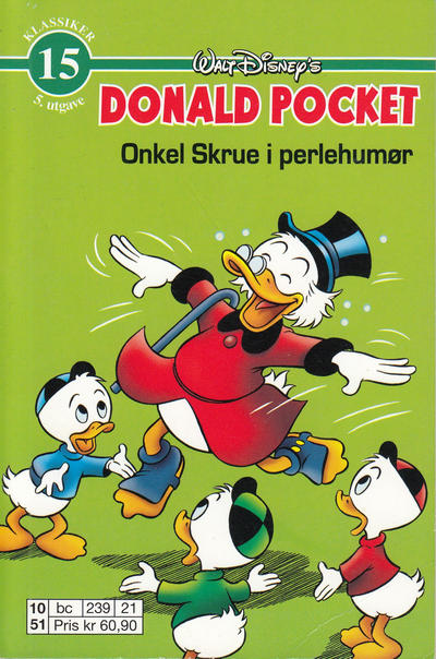 Cover for Donald Pocket (Hjemmet / Egmont, 1968 series) #15 - Onkel Skrue i perlehumør [5. opplag]
