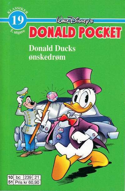 Cover for Donald Pocket (Hjemmet / Egmont, 1968 series) #19 - Donald Ducks ønskedrøm [5. opplag bc 239 21]