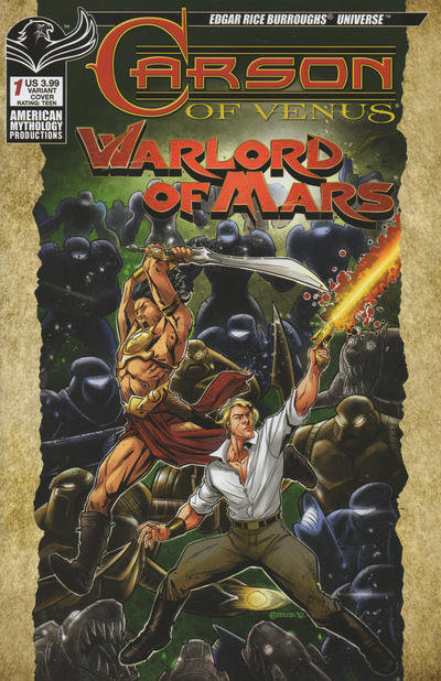 Cover for Edgar Rice Burroughs Carson of Venus / Warlord of Mars (American Mythology Productions, 2019 series) #1 [Warriors Variant Edition]