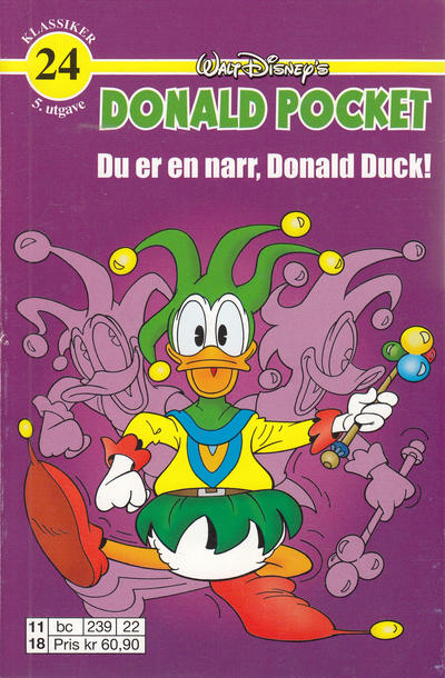 Cover for Donald Pocket (Hjemmet / Egmont, 1968 series) #24 - Du er en narr Donald Duck! [5. opplag bc 239 22]
